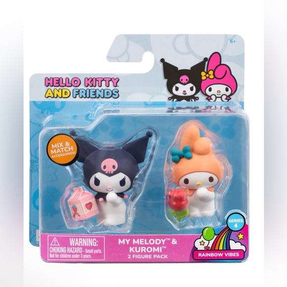 Other - Hello Kitty & Friends 2 Figure Pack Kuromi Milk Carton, My Melody Tulip